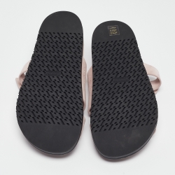 Hermès Pink Suede Chypre Flat Slides Size 42