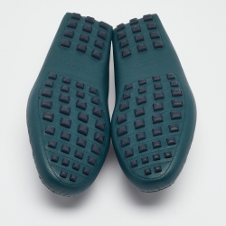 مملوكة مسبقًا Hermès Green/Navy Blue Leather Irving Loafers Size 43.5