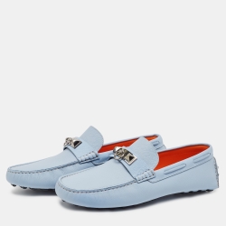 مملوكة مسبقًا Hermès Blue Leather Irving Loafers Size 43.5
