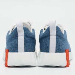Hermès Blue/White Leather Bouncing Sneakers Size 39