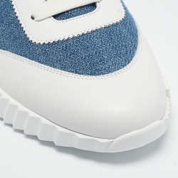 Hermès Blue/White Leather Bouncing Sneakers Size 39
