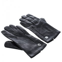 Hermes Black Leather Gloves 8 1/2