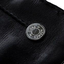 Hermes Black Leather Gloves 8 1/2