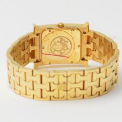 Pre Owned Hermes Heure H Unisex 18K Gold Wristwatch