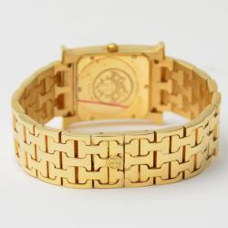 Pre Owned Hermes Heure H Unisex 18K Gold Wristwatch
