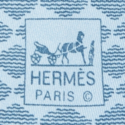 Pre Owned Herm�ès Blue Wave Print Silk Classic Tie