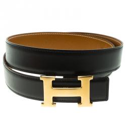 H leather belt Hermès Black size 80 cm in Leather - 37504005