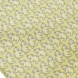 Pre Owned Hermes Lime Green Bear Print Silk Tie