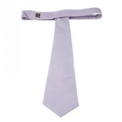 Pre Owned Hermes Pink and Purple H Pattern Jacquard Silk Tie