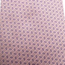 Pre Owned Hermes Pink Printed Silk Jacquard Tie