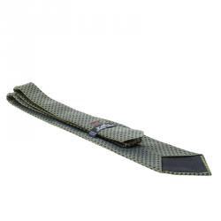 Pre Owned Hermes Multicolor Woven Silk Tie