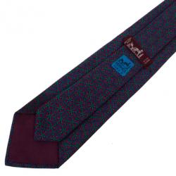 مملوكة مسبقًا Hermes Purple Floral Print Silk Tie