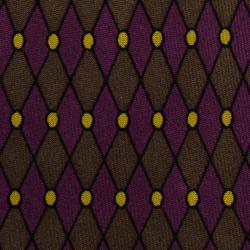 Pre Owned Hermes Purple Diamond Print Silk Tie