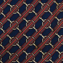 Pre Owned Hermes Blue Buckle Print Silk Tie