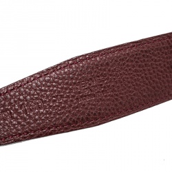 Pre Owned Hermes Burgundy/Black Togo and Box Calf Leather Guillochee H Buckle Reversible Belt 100cm