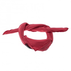 Hermes Red Horse Carriage Printed Silk Pocket Square