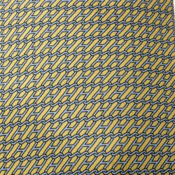 Pre Owned Hermes Yellow and Blue Diagonal H Printed Silk Tie