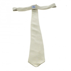 Pre Owned Hermes Yellow and Blue Diagonal H Printed Silk Tie
