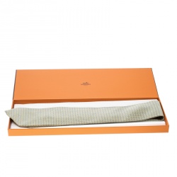 Pre Owned Hermes Yellow and Blue Diagonal H Printed Silk Tie