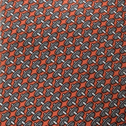 Pre Owned Hermes Orange Dumbbell Printed Silk Tie