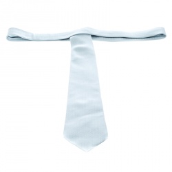 Pre Owned Hermes Powder Blue H Pattern Silk Jacquard Traditional Tie