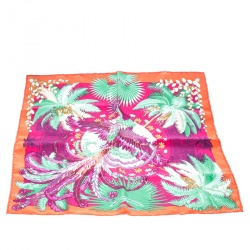 مملوكة مسبقًا Hermes Multicolor Mythiques Phoenix Printed Silk Pocket Square