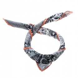 Pre Owned Hermes Pique Fleuri De Provence Printed Silk Pocket Square