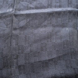 Pre Owned Hermes Black Grand H Pattern Silk Jacquard Pocket Square