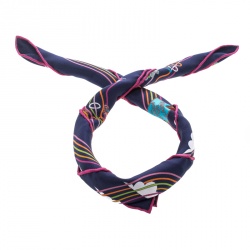 Pre Owned منديل جيب هيرمس حرير بنقوش لا ميزون دي كاريه أزرق كحلي مربع