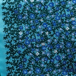 مملوكة مسبقًا Hermes Blue and Green Floral Printed Silk Pocket Square
