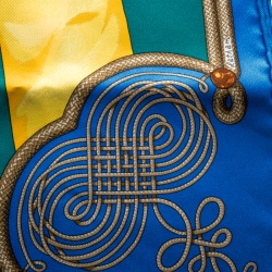 مملوكة مسبقًا Hermes Multicolor Brandebourgs Military Printed Silk Pocket Square