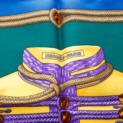 مملوكة مسبقًا Hermes Multicolor Brandebourgs Military Printed Silk Pocket Square