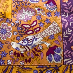 Pre Owned Hermes Pique Fleuri De Provence Printed Silk Pocket Square