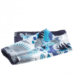 Pre Owned Hermes Multicolor Mythiques Phoenix Printed Silk Pocket Square