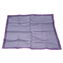 Pre Owned Hermes Purple Cursive H Pattern Printed Silk Pocket Square 