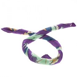 مملوكة مسبقًا منديل جيب هيرمس حرير بنقوش ميستيك فونكس متعدد الألوان مربع