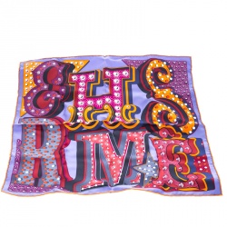 Hermes Multicolor Electrique Printed Silk Pocket Square