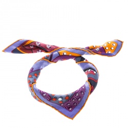 Hermes Multicolor Electrique Printed Silk Pocket Square