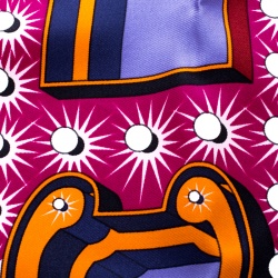 Hermes Multicolor Electrique Printed Silk Pocket Square
