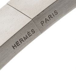 Hermes USB Flash Drive Black Leather Silver Tone Bracelet