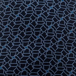 Pre Owned Hermes Navy Blue Printed Silk Twill Tie