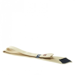 Pre Owned Hermes Pastel Yellow Patterned Silk Jacquard Tie