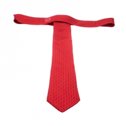 Pre Owned Hermes Red Silk Geometric H Dot Print Tie