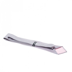 Pre Owned Hermes Pink and Blue Infinite Link Print Silk Tie