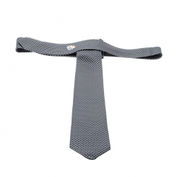 Pre Owned Hermes Grey Breakfast at Hermes Print Silk Twill Tie 
