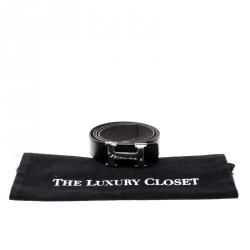 Pre Owned Hermes Black Leather H Buckle Reversible Belt 95CM