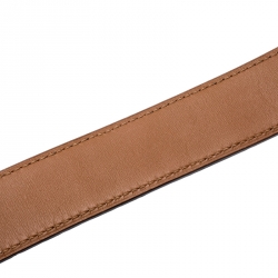 Pre Owned Hermes Orange Crocodile and Swift Leather Constance 2 Guillochee Finish H Buckle Belt 85CM