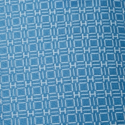 Pre Owned ربطة عنق هيرمس نمط جاكار H ذهبية حرير أزرق