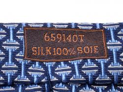 Hermes Blue Silk Print Tie 