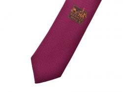 Pre Owned Hermes Purple Silk Tie
